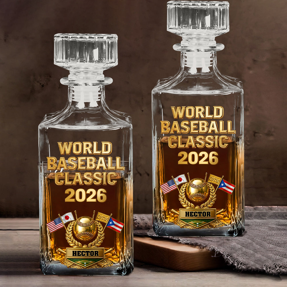 The World Baseball 2026 - Personalized Baseball Whiskey Decanter Set