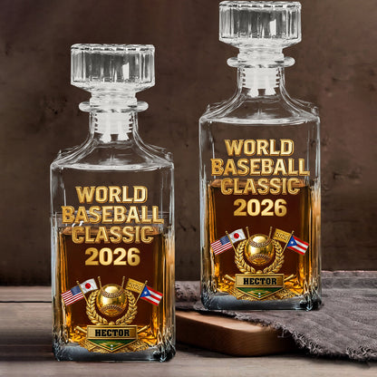 The World Baseball 2026 - Personalized Baseball Whiskey Decanter Set