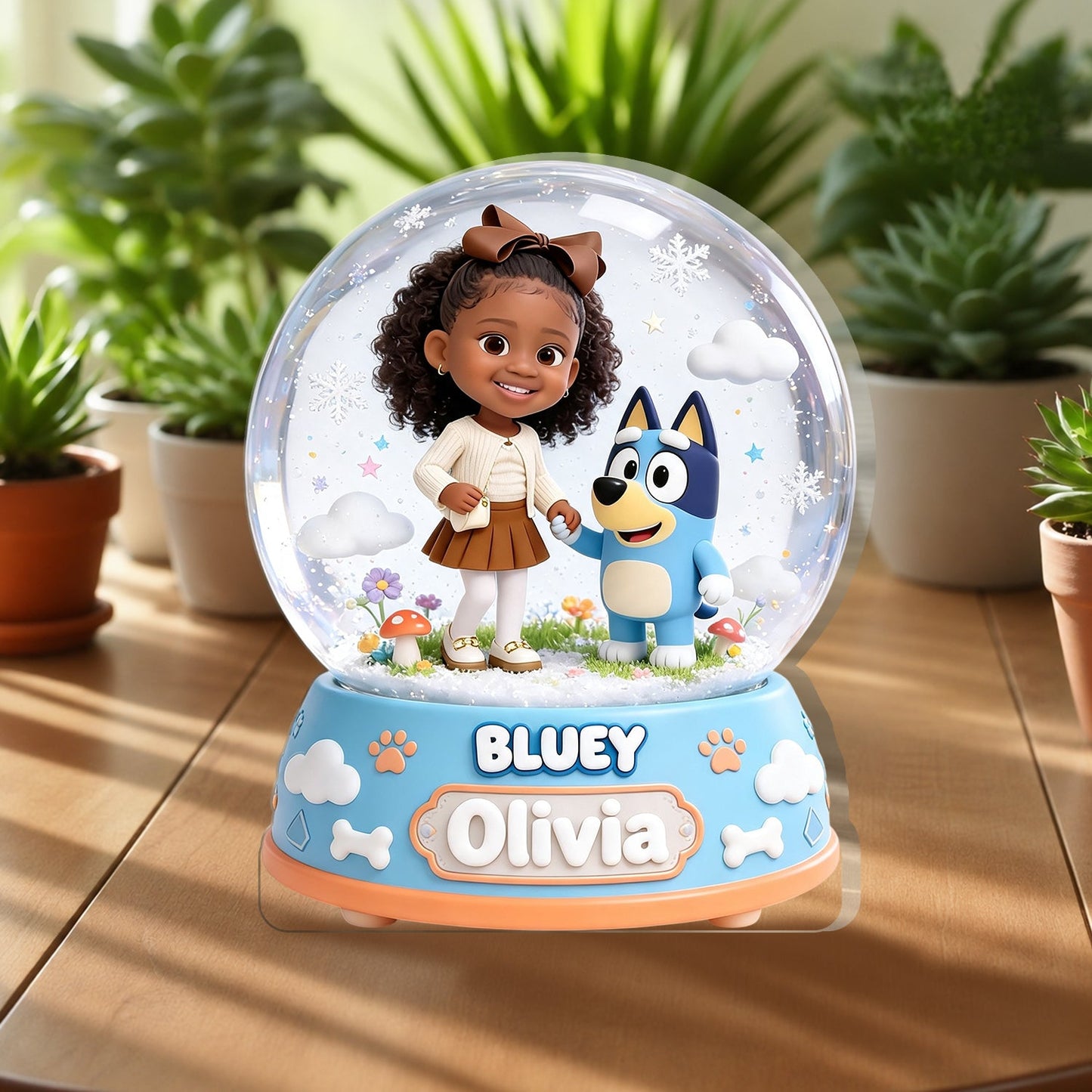 Gifts For Kids - Custom Any Photo - Personalized Blue Dog 2-Side Printed Acrylic Plaque