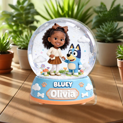 Gifts For Kids - Custom Any Photo - Personalized Blue Dog 2-Side Printed Acrylic Plaque