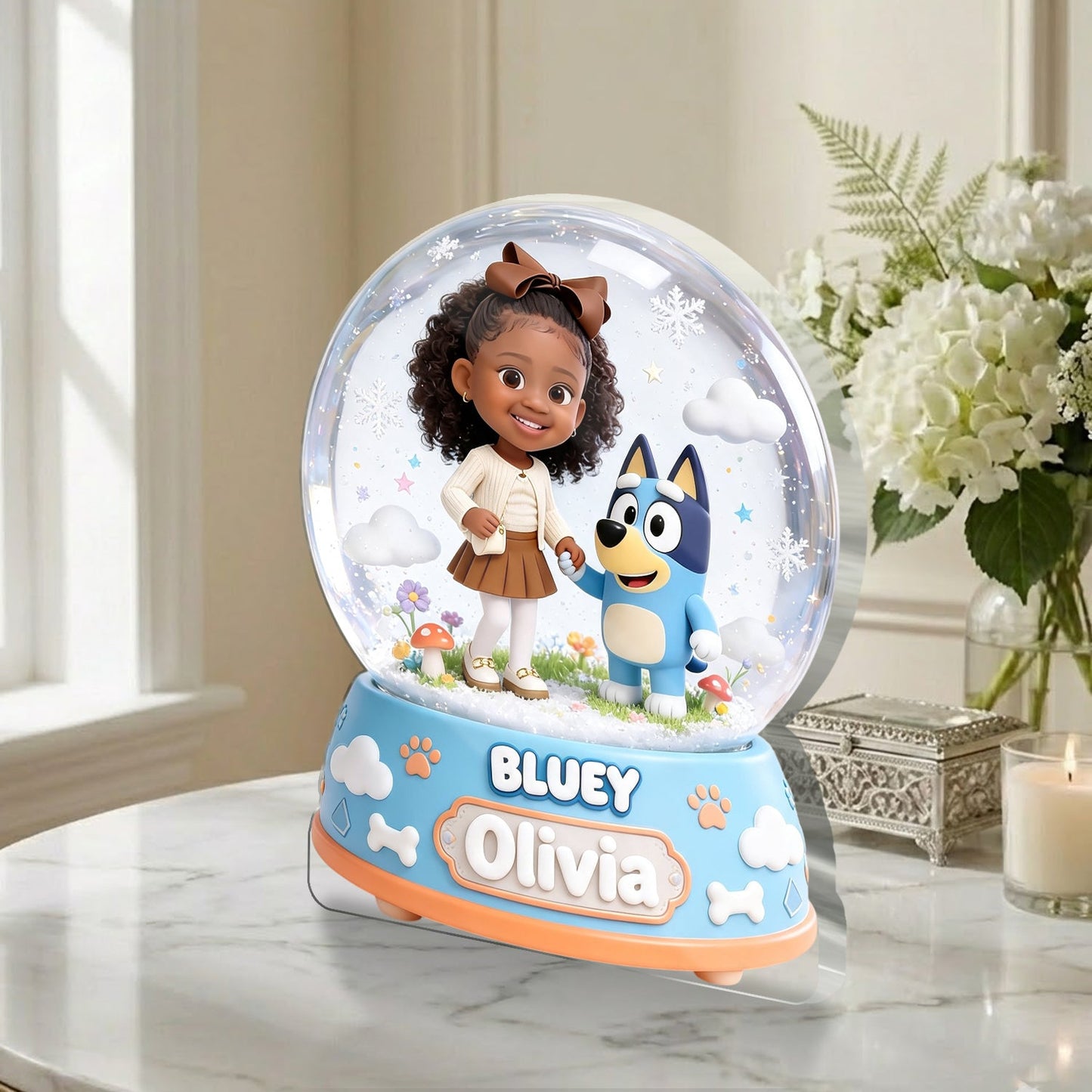 Gifts For Kids - Custom Any Photo - Personalized Blue Dog 2-Side Printed Acrylic Plaque