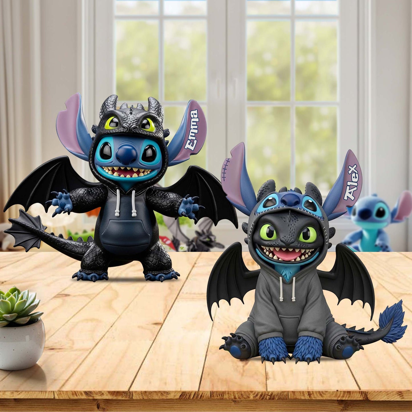 Cute Alien Dragon Character - Personalized Ohana Custom Shaped Acrylic Plaque