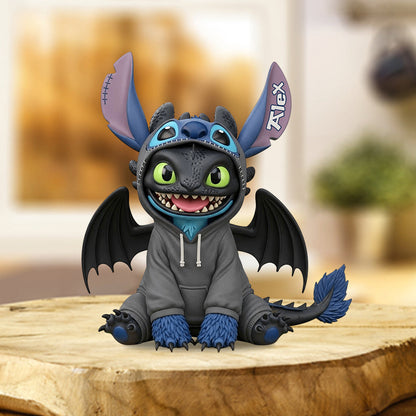 Cute Alien Dragon Character - Personalized Ohana Custom Shaped Acrylic Plaque