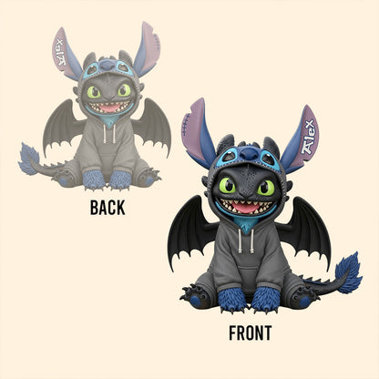 Cute Alien Dragon Character - Personalized Ohana Custom Shaped Acrylic Plaque