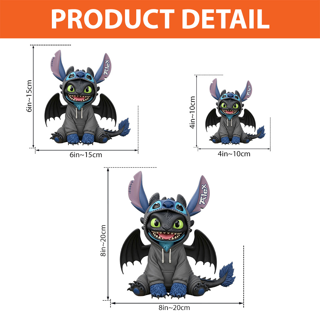 Cute Alien Dragon Character - Personalized Ohana Custom Shaped Acrylic Plaque