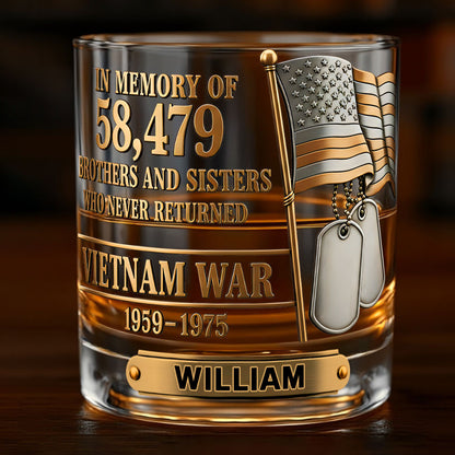 Brothers And Sisters - Personalized Veteran Whiskey Glass