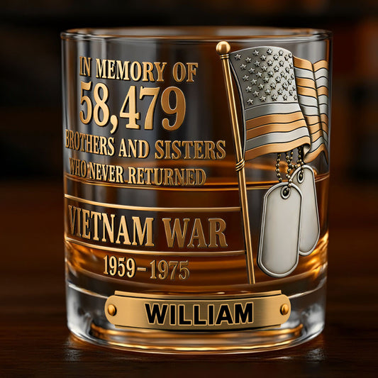 Brothers And Sisters - Personalized Veteran Whiskey Glass