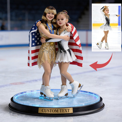 Custom With The Gold Medalist - Personalized Ice Skating Custom Shaped Acrylic Plaque