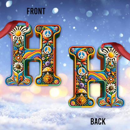 Beautiful Hippie Letter - Personalized Hippie Ornament