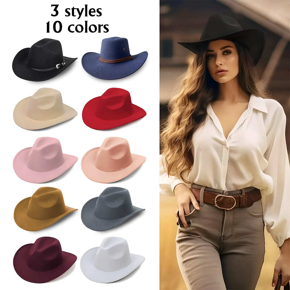 Strong Veteran - Personalized Veteran Wide Brim Cowboy Hat