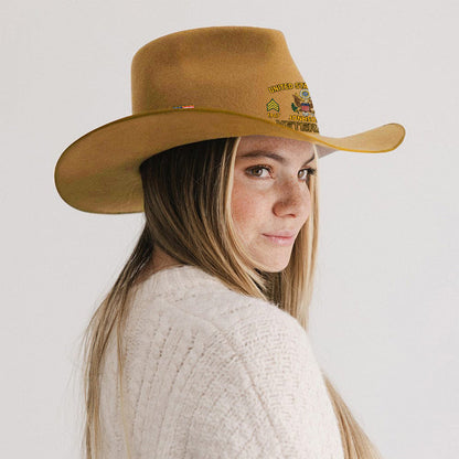 Strong Veteran - Personalized Veteran Wide Brim Cowboy Hat