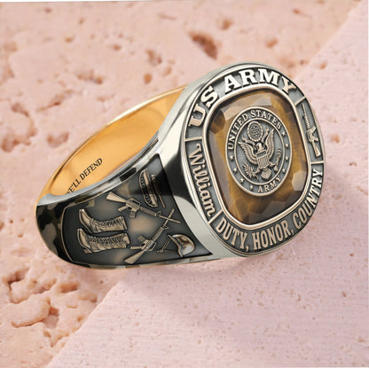 This We'll Defend - Personalized Veteran Signet Ring