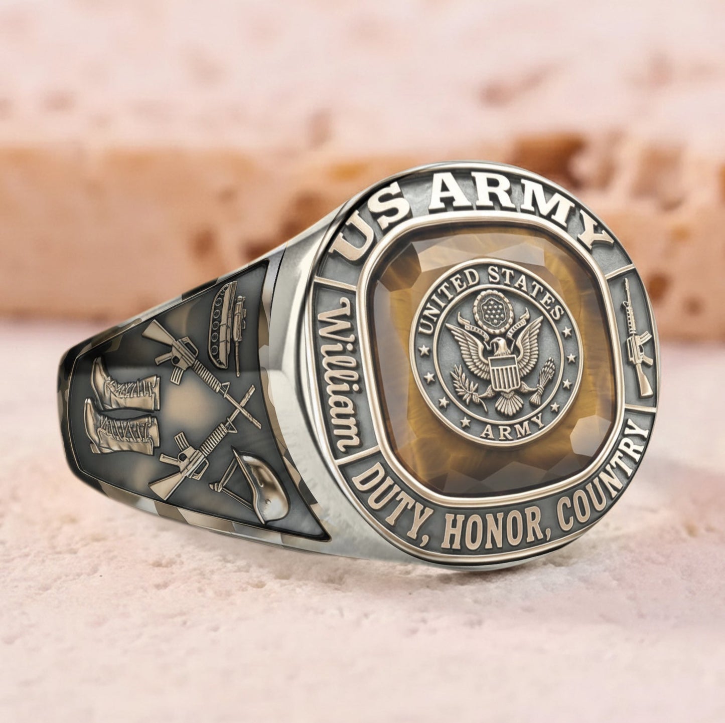 This We'll Defend - Personalized Veteran Signet Ring