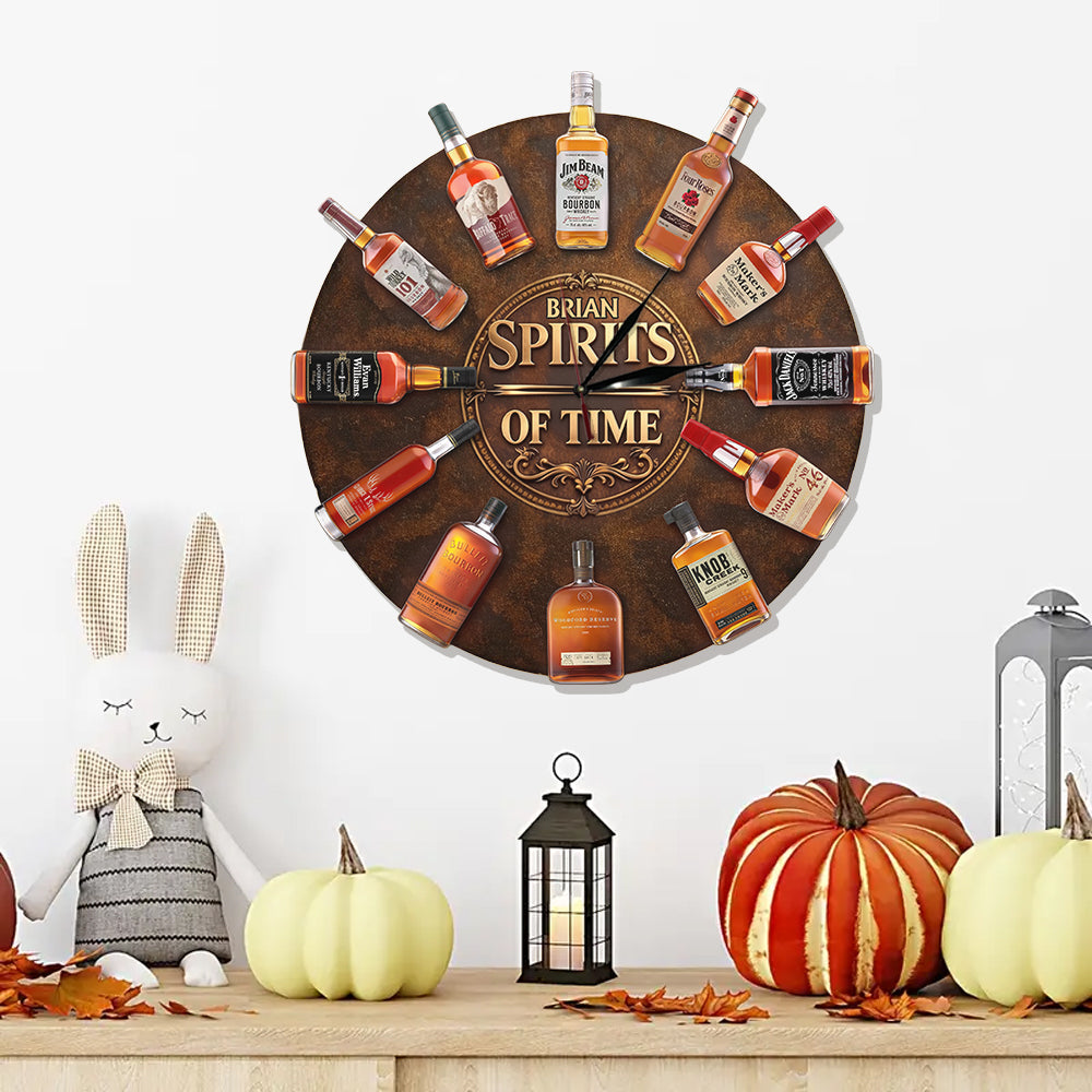 Whiskey Bourbon Lover Gift - Personalized Whisky LED Light Wall Clock