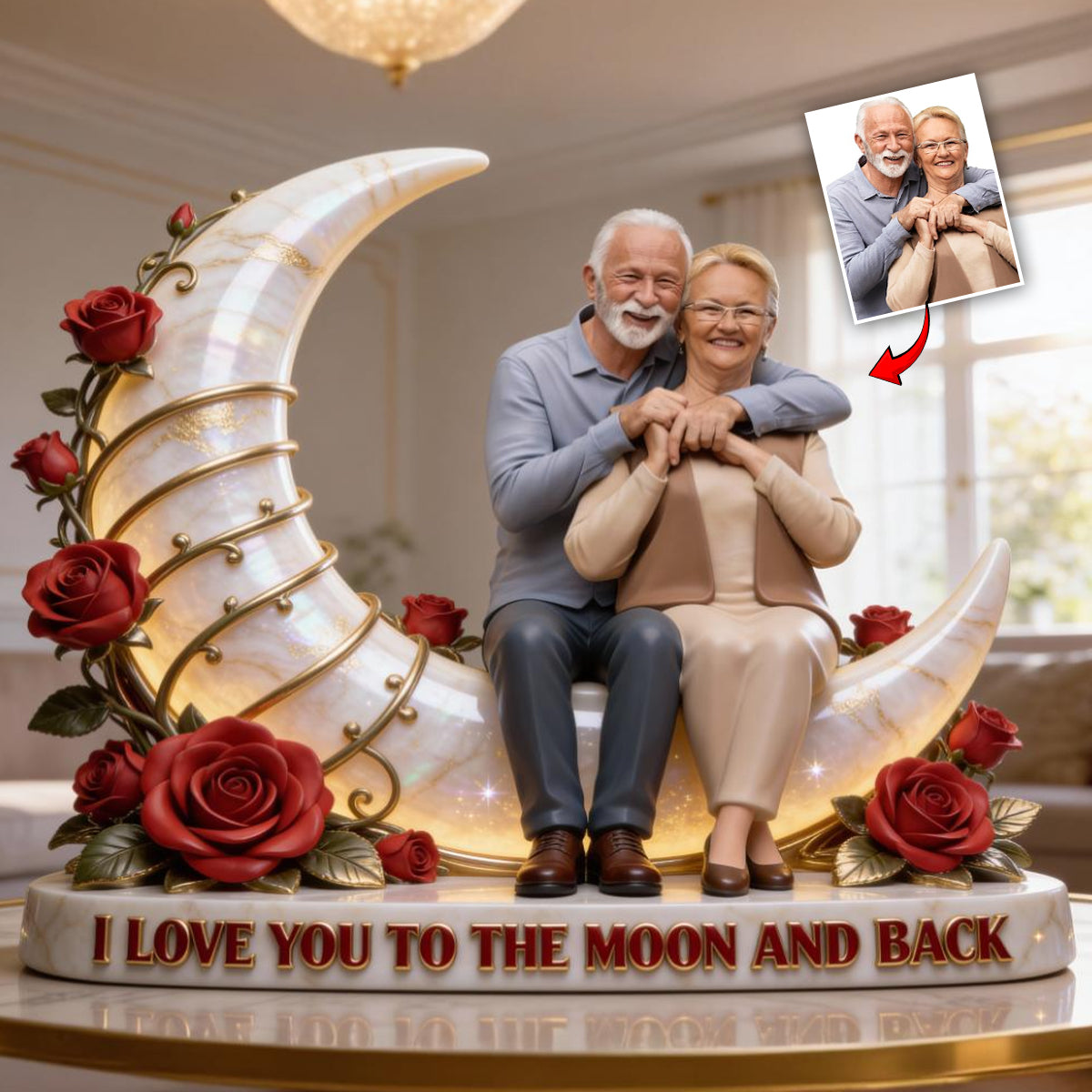 Old Couple Gift - Personalized Couple Custom Shaped Acrylic Plaque