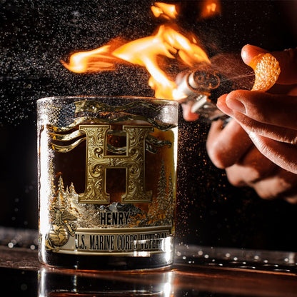 Semper Fidelis - Personalized Veteran Whiskey Glass