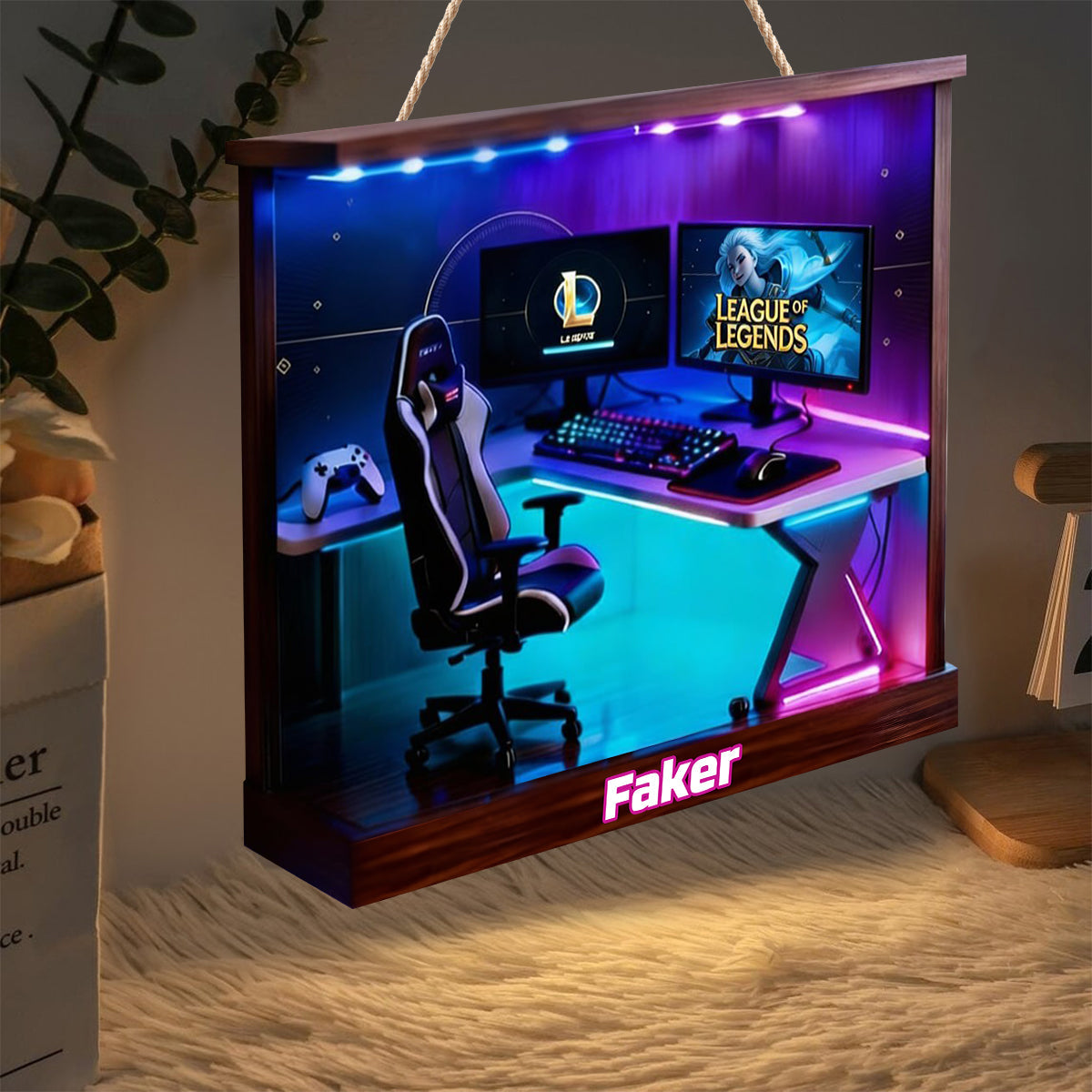 RGB Setup Corner - Personalized Gaming LED Light Acrylic Sign