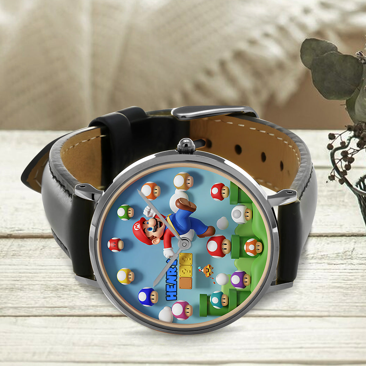 Magic Mushroom - Personalized Super Plumber Hand Watch
