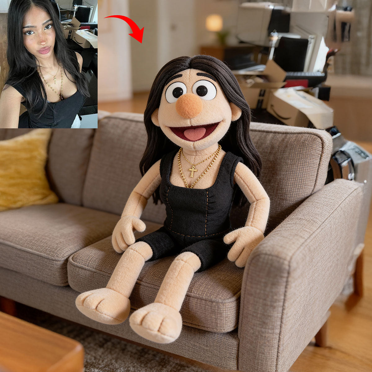 The Muppet Style - Personalized Faux Fur Shaped Pillow