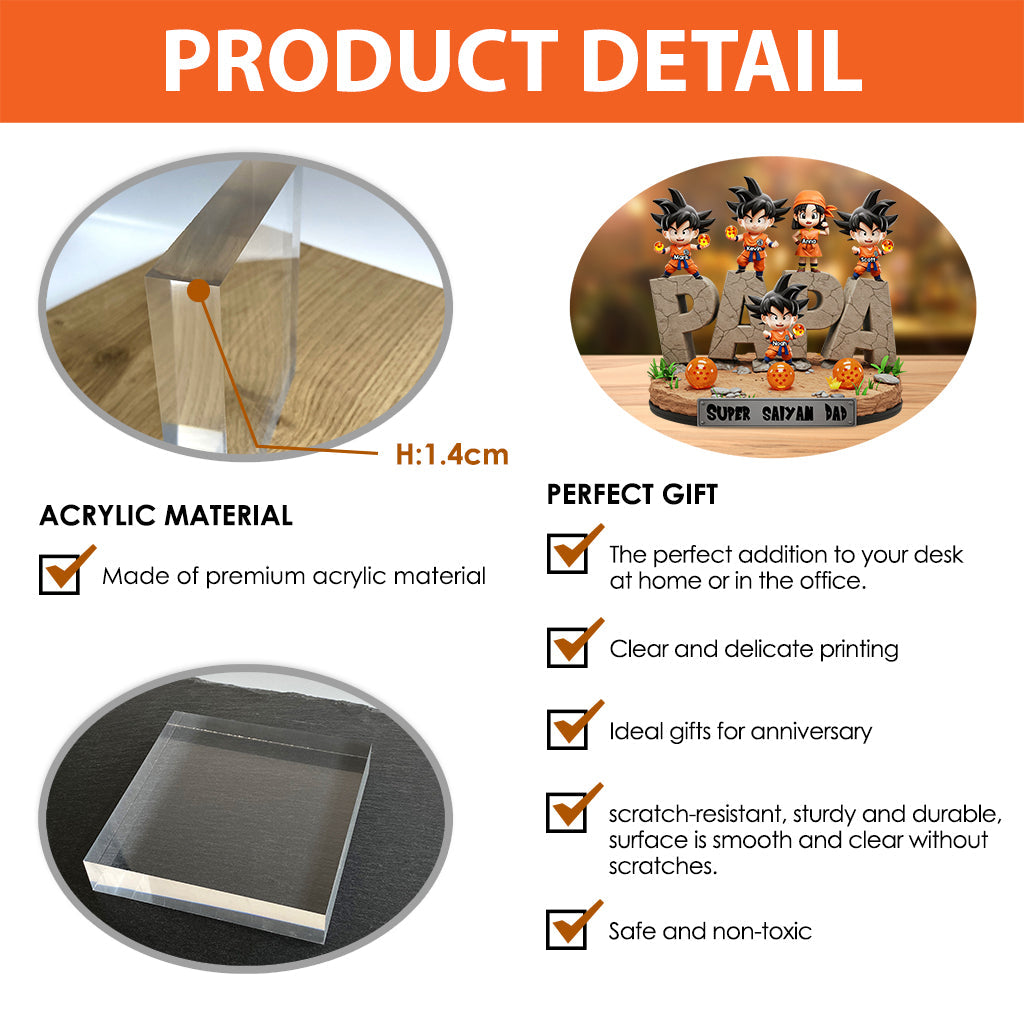 Best Dad Ever - Personalized Seven Balls Custom Shaped Acrylic Plaque