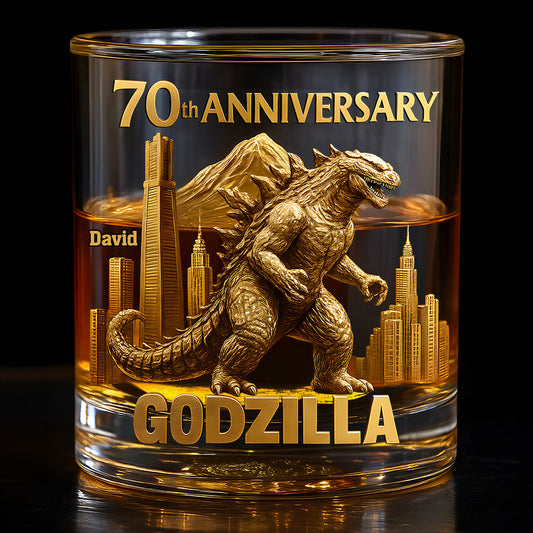 70th Anniversary Monster Universe - Personalized Giant Monster Whiskey Glass