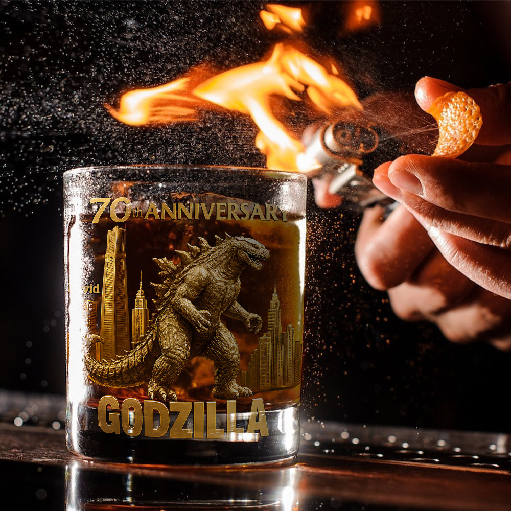 70th Anniversary Monster Universe - Personalized Giant Monster Whiskey Glass
