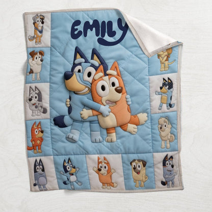 There Is Always Tomorrow - Personalized Blue Dog Blanket