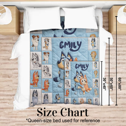 There Is Always Tomorrow - Personalized Blue Dog Blanket