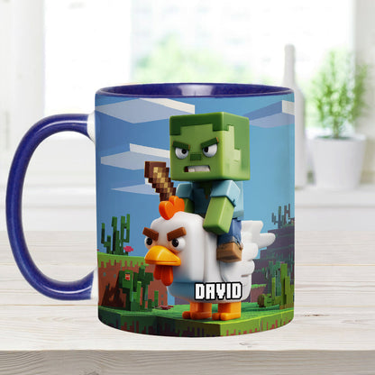 Chicken Jockey! - Personalized Block World Accent Mug