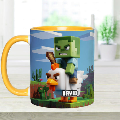 Chicken Jockey! - Personalized Block World Accent Mug