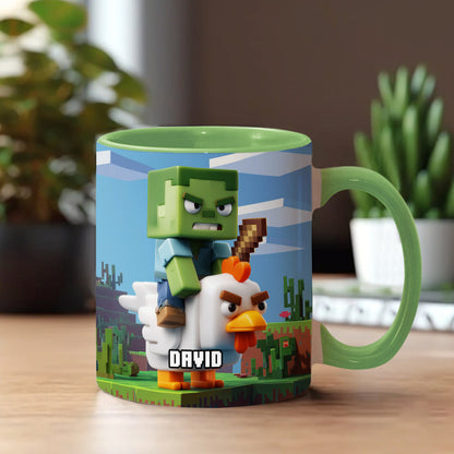 Chicken Jockey! - Personalized Block World Accent Mug
