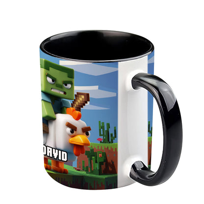 Chicken Jockey! - Personalized Block World Accent Mug