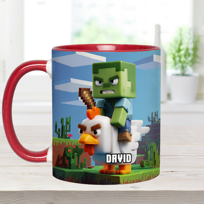 Chicken Jockey! - Personalized Block World Accent Mug