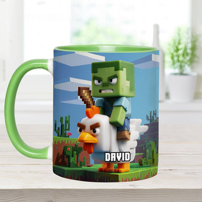 Chicken Jockey! - Personalized Block World Accent Mug