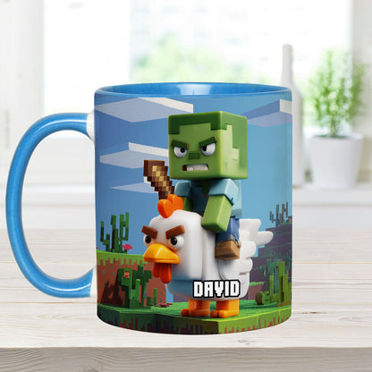 Chicken Jockey! - Personalized Block World Accent Mug