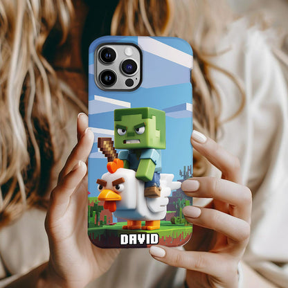 Chicken Jockey! - Personalized Block World Full Print Phone Case