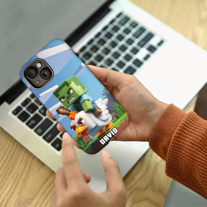 Chicken Jockey! - Personalized Block World Full Print Phone Case
