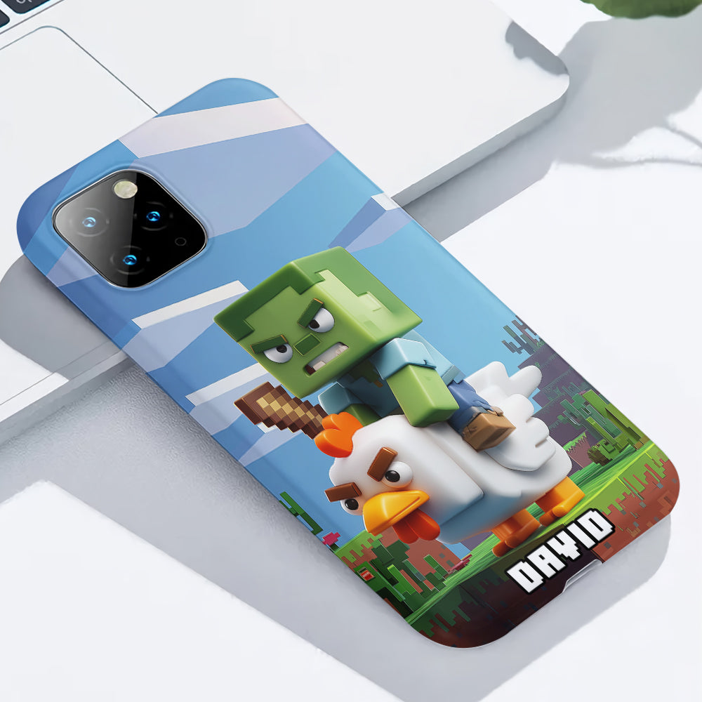 Chicken Jockey! - Personalized Block World Full Print Phone Case