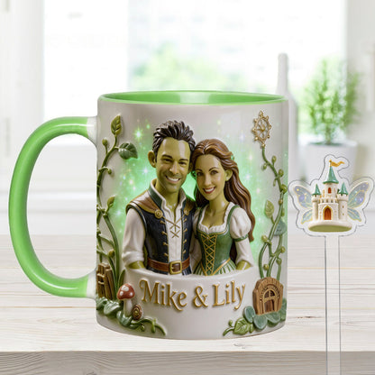 Green Ogre Character - Personalized Shrek Set Accent Mug with Acrylic Stirrers