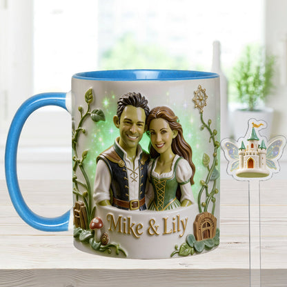Green Ogre Character - Personalized Shrek Set Accent Mug with Acrylic Stirrers