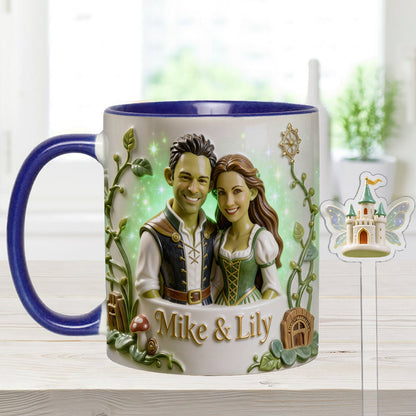 Green Ogre Character - Personalized Shrek Set Accent Mug with Acrylic Stirrers