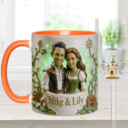 Green Ogre Character - Personalized Shrek Set Accent Mug with Acrylic Stirrers