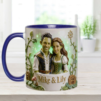 Green Ogre Character - Personalized Shrek Set Accent Mug with Acrylic Stirrers