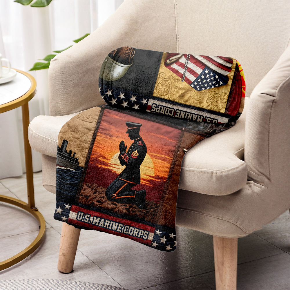I Volunteered To Be A Marine - Personalized Veteran Blanket