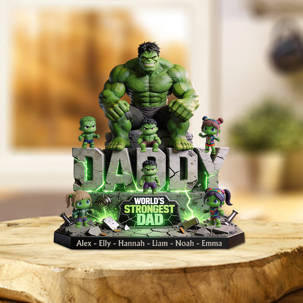 Big Green Monster, Super Dad - Personalized Marvelous Universe Custom Shaped Acrylic Plaque