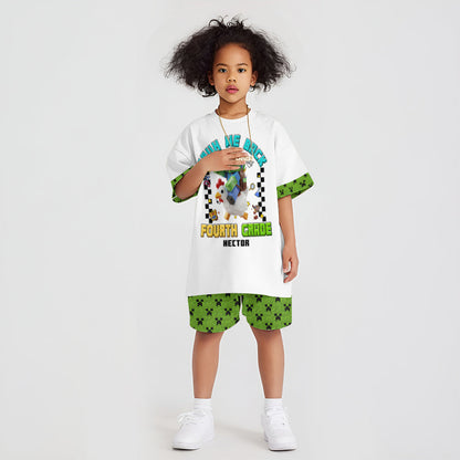 Bruh We Back - Personalized Block World Kid T-shirt & Shorts
