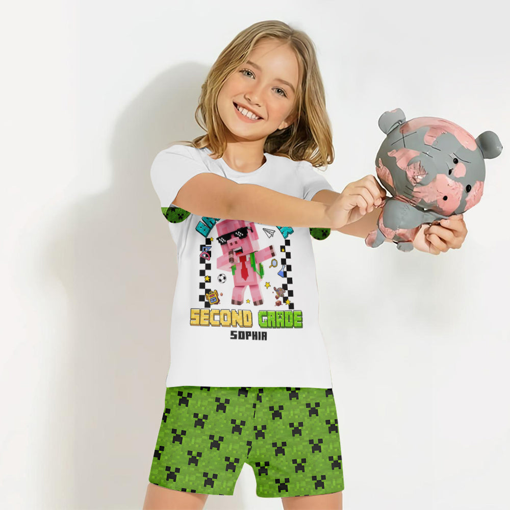 Bruh We Back - Personalized Block World Kid T-shirt & Shorts
