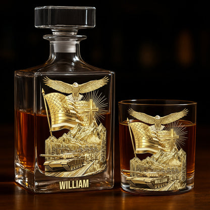 Veteran Day - Personalized Veteran Whiskey Decanter Set