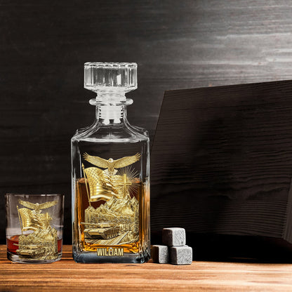Veteran Day - Personalized Veteran Whiskey Decanter Set