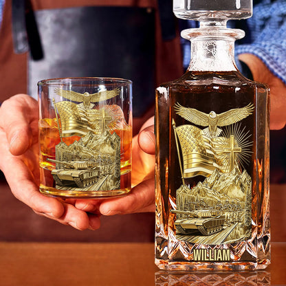 Veteran Day - Personalized Veteran Whiskey Decanter Set